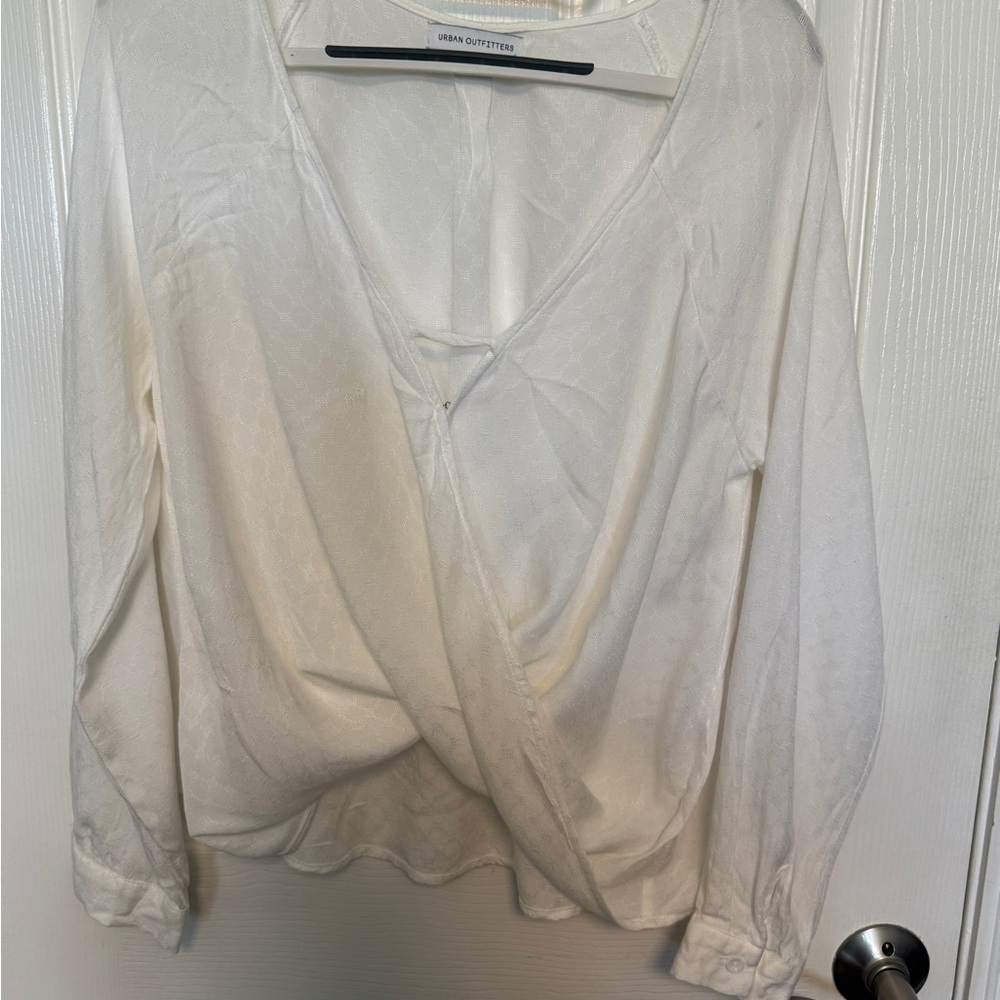 Urban Outfitters Cream Long Sleeve Blouse